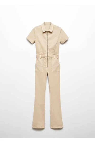 Denim overalls with zipper - 3