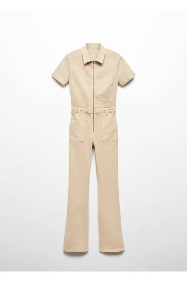 Denim overalls with zipper - 3