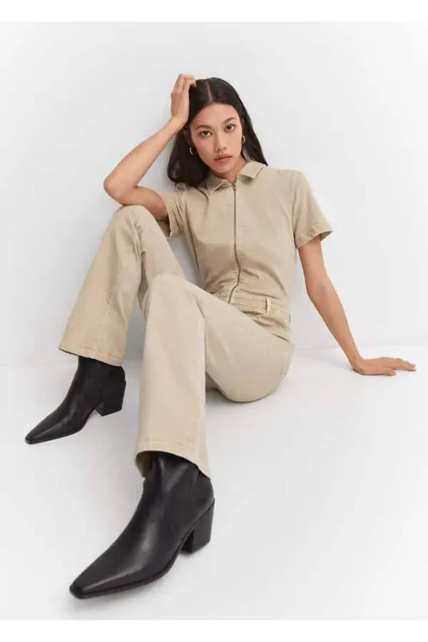 Denim overalls with zipper - 6