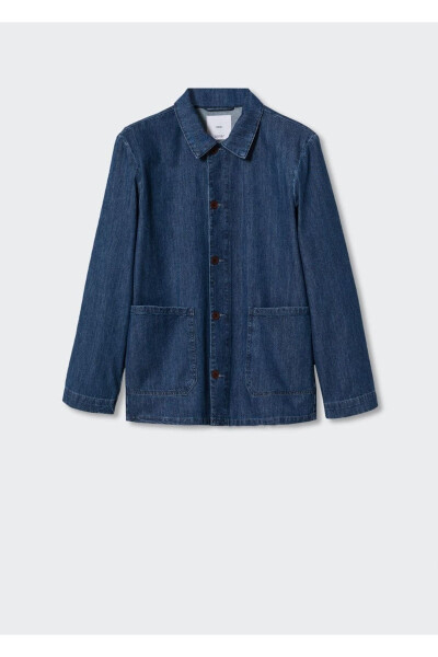 Denim Overshirt with Pockets - 3