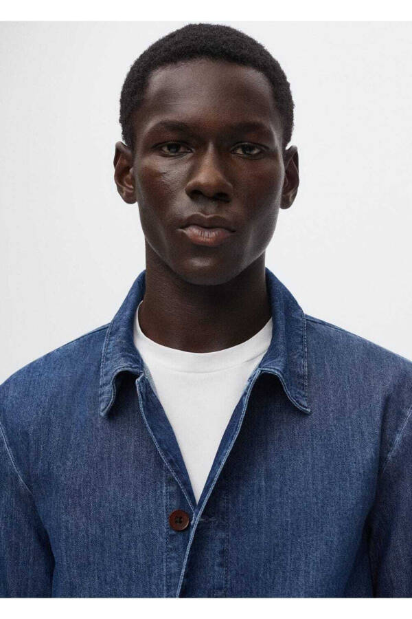 Denim Overshirt with Pockets - 8
