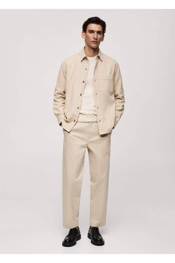 Denim shirt jacket with pockets - 2