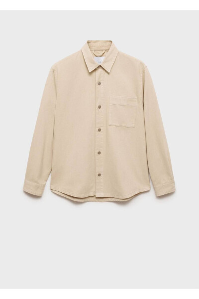 Denim shirt jacket with pockets - 3