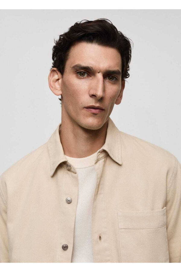 Denim shirt jacket with pockets - 7