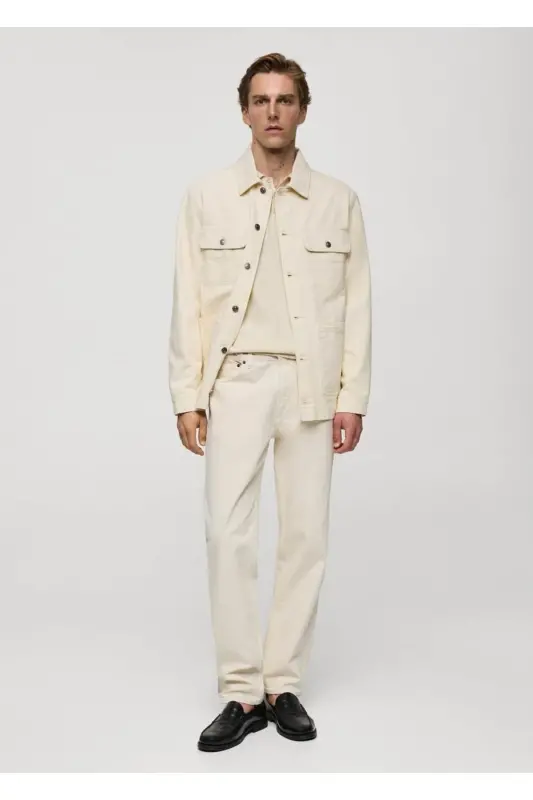 Denim Shirt Jacket with Pockets - 2