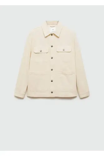 Denim Shirt Jacket with Pockets - 3