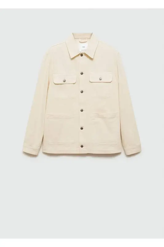 Denim Shirt Jacket with Pockets - 3