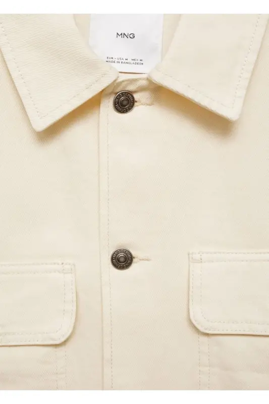 Denim Shirt Jacket with Pockets - 8