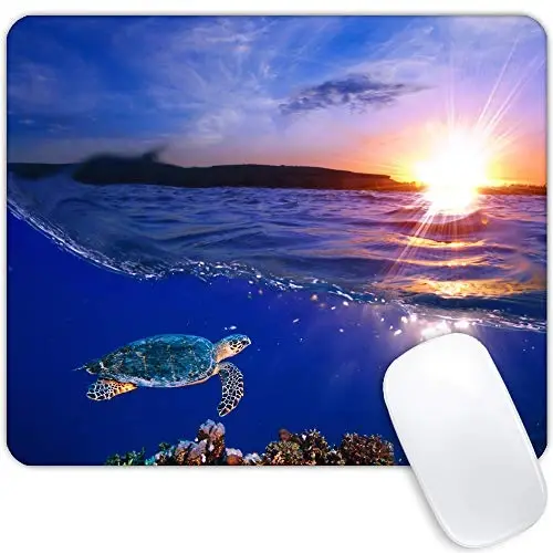 Sea Turtle Mousepad Non-Slip Rubber Base Mouse Pads for Computers Laptop Office Desk Accessories Mouse pad (Sea Turtle, 1pc) - 1