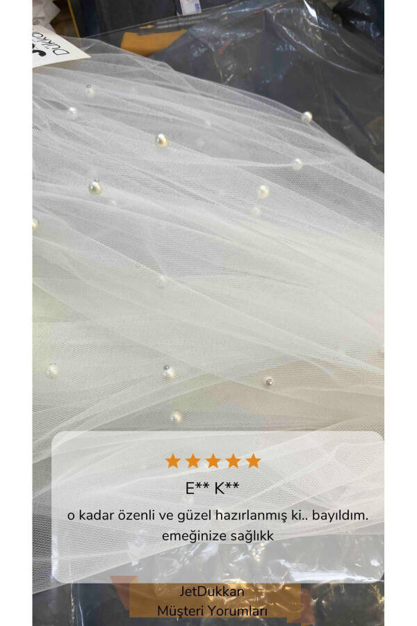 Dense Beaded Veil 2 Meter Length 1.5 Width - Straight Cut Medium Length Veil, Veil, tulle, Off-White - 53