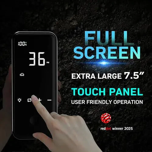 DENVIX Портативный компрессор для накачки шин, Беспроводной компрессор для накачки шин, в 2 раза быстрее, Электрический воздушный насос для автомобильных шин с емкостью аккумулятора 15000 мАч, 45 Вт, зарядка в 3 раза быстрее - 4