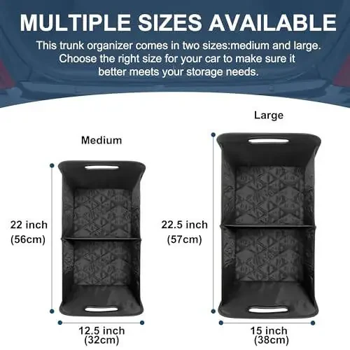 Deosk avtomobil magistrali tashkilotchisi va saqlash joyi 6 ta katta cho'ntak, ayollar/erkaklar uchun avtomobil aksessuarlari 70L suv o'tkazmaydigan poliester magistral tashkilotchisi avtomobil/SUV/Minivan/Yuk mashinasi uchun (Katta, Bej) - 2