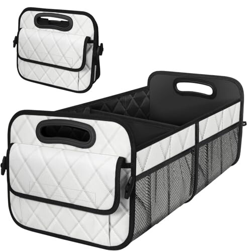 Deosk Bagaj Tashuvchi 6 Choʻntakli - SUV, Minivan va Yuk Mashinalari Uchun Avtomobil Saqlash Aksessuari - 50L Suv Oʻtkazmaydigan Polyester (Oʻrta, Bej) 