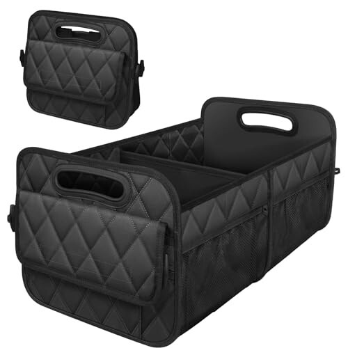 Deosk Car Trunk Organizer and Storage with 6 Big Pocket, Car Accessories for Women/Men 70L Waterproof Polyester Trunk Organizer for Car/SUV/Minivan/Truck (Large, Black) 