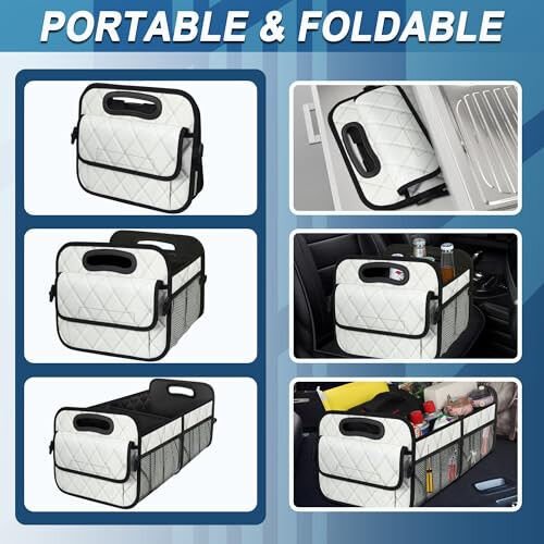 Deosk Car Trunk Organizer and Storage with 6 Big Pocket, Car Accessories for Women/Men 70L Waterproof Polyester Trunk Organizer for Car/SUV/Minivan/Truck(Large, Beige) - 4