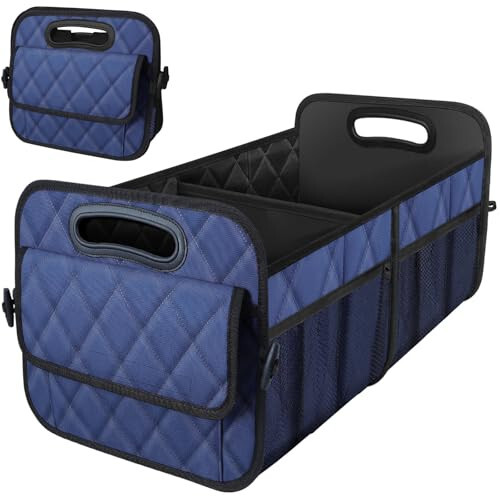 Deosk Car Trunk Organizer and Storage with 6 Big Pocket,Car Accessories for Women/Men 70L Waterproof Polyester Trunk Organizer for Car/SUV/Minivan/Truck(Large, Navy Blue) - Deosk