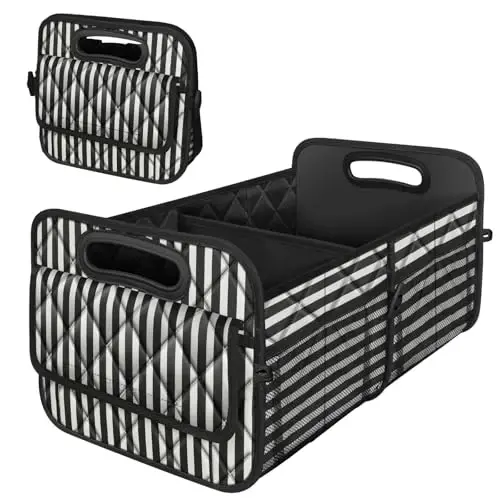 Deosk Car Trunk Organizer for SUVs, Cars and Trucks with 6 Big Pockets, Waterproof Polyester Storage Box - DEOSK