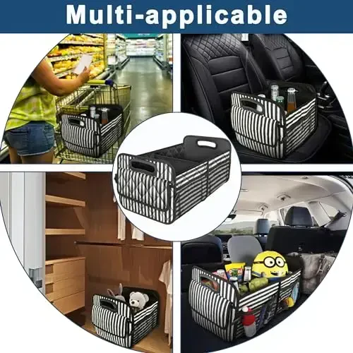 Deosk Car Trunk Organizer for SUVs, Cars and Trucks with 6 Big Pockets, Waterproof Polyester Storage Box - 6