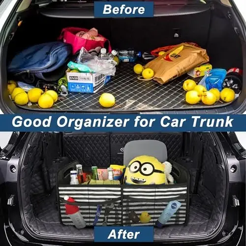Deosk SUV, avtomobillar va yuk mashinalari uchun yukxona organizatori, 6 ta katta cho'ntak, suv o'tkazmaydigan polyester saqlash qutisi - 5