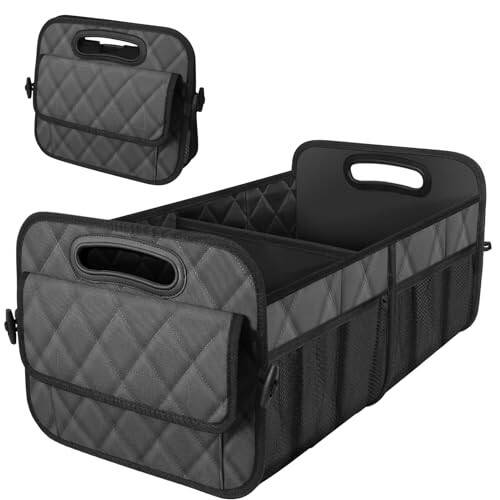 Deosk Trunk Organziers and Storage with Reinforced Handles,Car Accessories for Women/Men 50L Waterproof Polyester Trunk Organzier for Car/SUV/Minivan/Truck(Medium,Charcoal) - 1