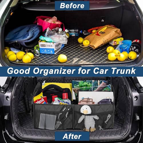 Deosk Trunk Organziers and Storage with Reinforced Handles,Car Accessories for Women/Men 50L Waterproof Polyester Trunk Organzier for Car/SUV/Minivan/Truck(Medium,Charcoal) - 7