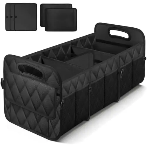 Deosk Trunk Organizer for SUV,Foldable & Sturdy Large Capacity Car Accessories for Women/Men,109L(XXL-Black) - 1