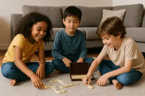 Dependable Industries Domino Double Six - Ivory and Black Tile with Metal Spinners in Deluxe Travel Case Adults and Teens Dominoes - 8