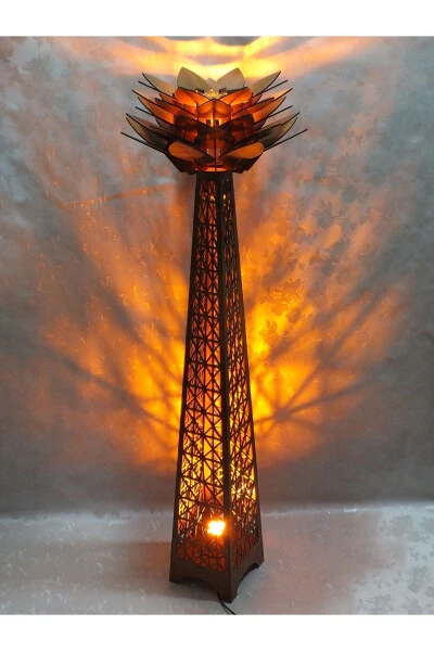 Деревянная домашняя декоративная ночная лампа с основанием в виде цветка лотоса - GENEL MARKALAR (1)