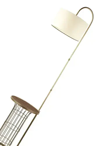 Деревянный торшер Cemre состаренного грецкого ореха с кремовым абажуром - состаренный - 4