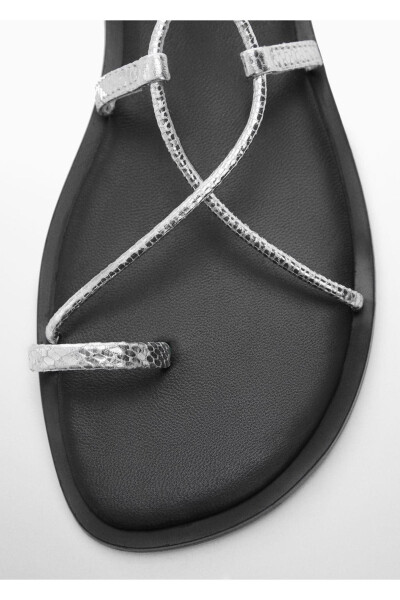 Deri bantlı sandalet - 6