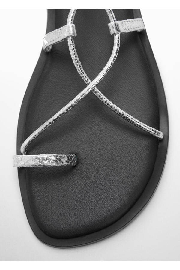 Deri bantlı sandalet - 6