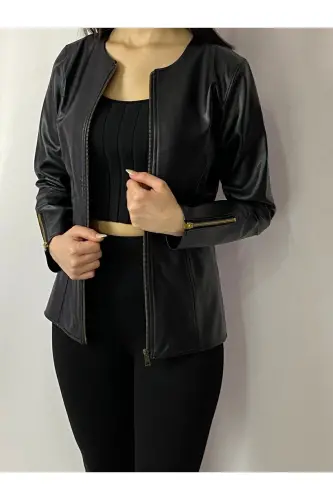 Deri Ceket-SİYAH - YAXİ (1)