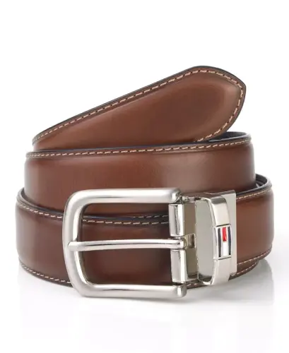 Leather Reversible Dress Men's Belt - Brown/Black - 1