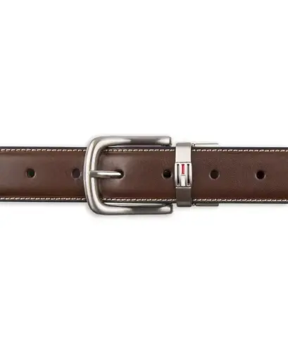 Leather Reversible Dress Men's Belt - Brown/Black - 3