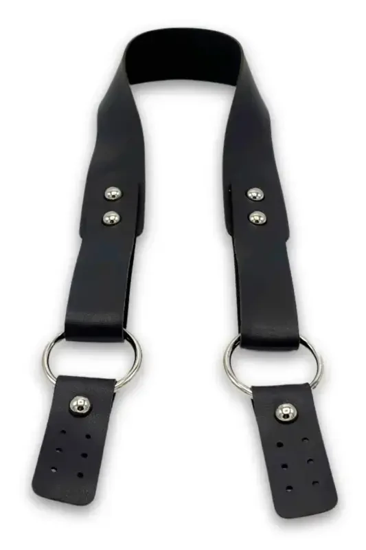 Deri Halkalı Tek Çanta Sapı 72 Cm-Siyah - 1