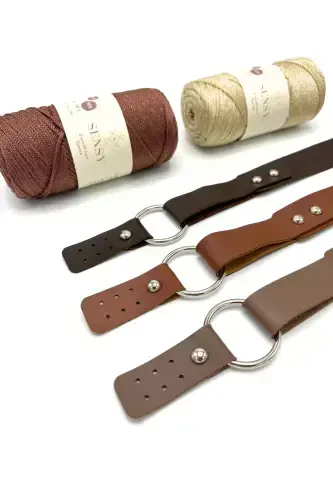 Deri Halkalı Tek Çanta Sapı 72 Cm-Siyah - 4