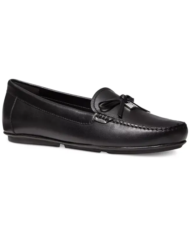 Women's Juliette Slip-On Moccasin Loafers - Black Leather - MICHAEL KORS