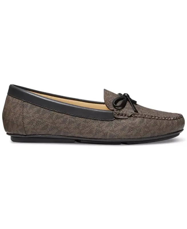 Women's Juliette Slip-On Moccasin Loafers - Brown/Luggage Logo Canvas - MICHAEL KORS