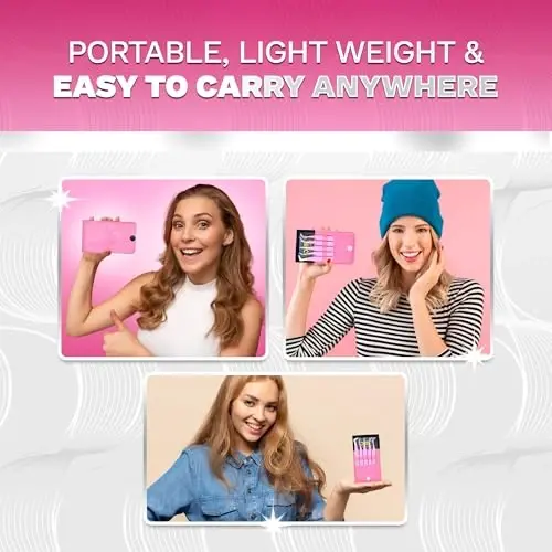 5 Pcs Fiber-Tip Japanese Steel Lash Tweezer Set with Leather Case, Professional Eyelash Tweezers for Lash Extensions – Titanium Coated, 90 & 45 Angled, Precision Pointed Tweezers (PINK) - 6