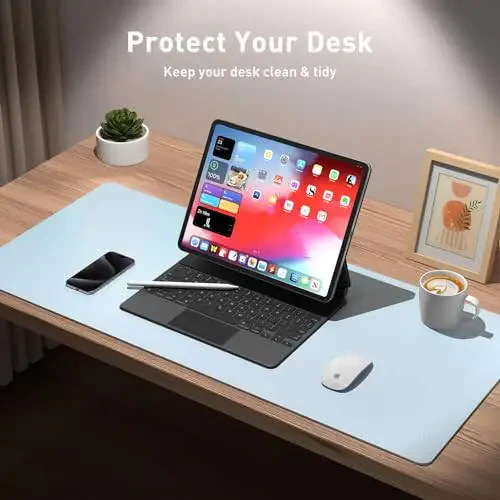 Aothia Leather Desk Pad Protector, Mouse Pad, Office Desk Mat, Non-Slip PU Leather Desk Blotter, Laptop Desk Pad, Waterproof Desk Writing Pad for Office and Home (31.5