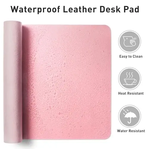 Aothia Leather Desk Pad Protector, Mouse Pad, Office Desk Mat, Non-Slip PU Leather Desk Blotter, Laptop Desk Pad, Waterproof Desk Writing Pad for Office and Home (31.5