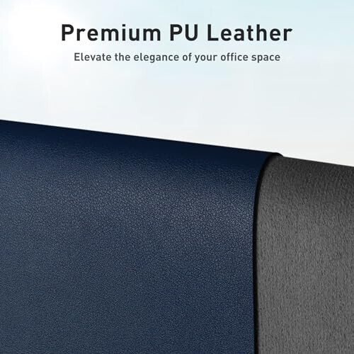 Aothia Leather Desk Pad Protector, Mouse Pad, Office Desk Mat, Non-Slip PU Leather Desk Blotter, Laptop Desk Pad, Waterproof Desk Writing Pad for Office and Home(Dark Blue,31.5