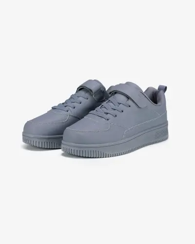 Кеды кожаные - GRAY - 1