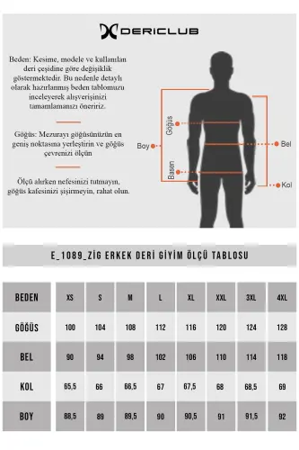 DERİCLUB Getafe Erkek Kruvaze Yaka Hakiki Deri Trençkot KANYAK-KANYAK - 7