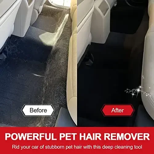 Dog Cat Hair Remover for Deep Cleaning, Lint Cleaner Pro, Pet Fur Removal Tool, Portable Carpet Scraper Rake, Fuzz Hairball Shaver Brush for Carpet, Car Mat, Couch, Pet Bed, Furniture, Rug - 4