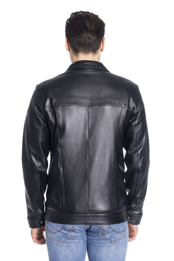 Derinss Der166 Genuine Leather Men's Black Jacket - 19