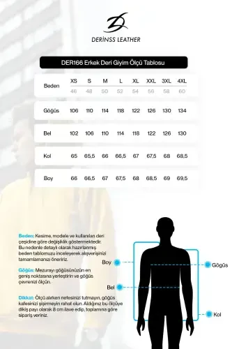 Derinss Der166 Hakiki Deri Erkek Taba Mont-TABA - 8
