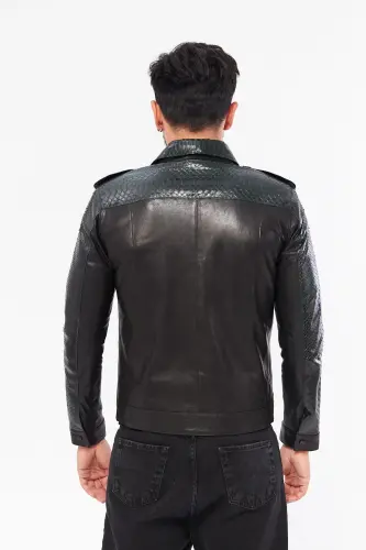 Derinss Der721p Hakiki Piton Hakiki Deri Erkek Yeşil Mont-siyah - 4