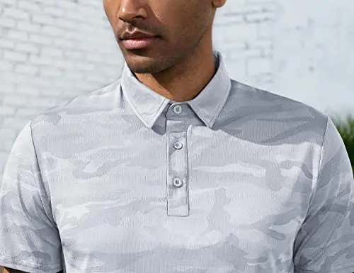 Derminpro erkaklar kamuflyaj golf ko'ylaklari namlikni chiqaruvchi qisqa/uzun yengli quruq golf pololari - 4