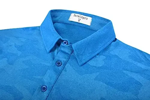 Derminpro erkaklar kamuflyaj golf ko'ylaklari namlikni chiqaruvchi qisqa/uzun yengli quruq mos golf pololari - 4